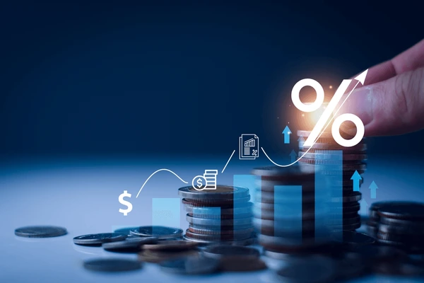 interest rate dividend concept businessman