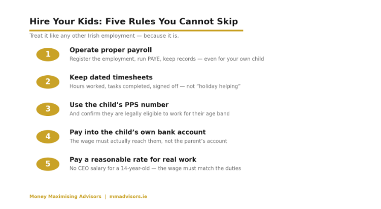 Five rules every Irish parent must follow when putting a child on the family payroll.