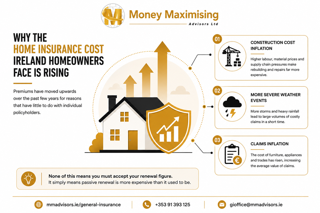 How Much Does Home Insurance Cost in Ireland in 2026? 1 Why the Home Insurance Cost Ireland Homeowners Face Is Rising
