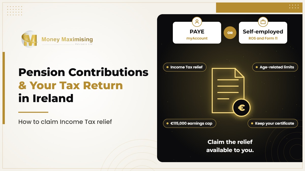 How pension contributions affect your tax return in Ireland, claiming Income Tax relief through myAccount or ROS