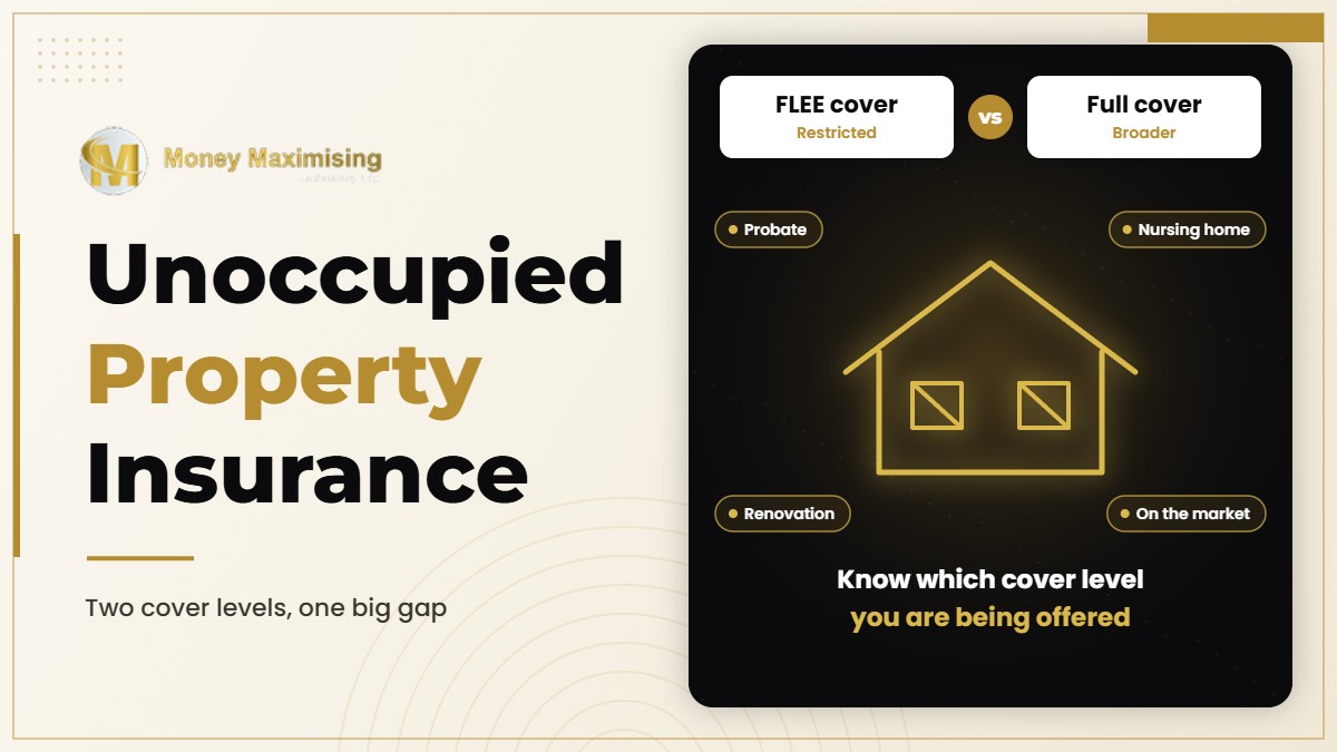 Unoccupied property insurance Ireland, empty house with cover level comparison chart
